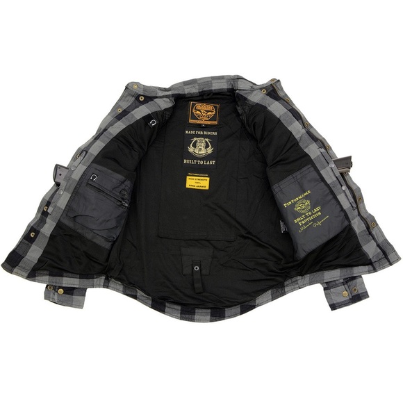 Milwaukee Performance Apparel Men's Aramid Checkered Plaid Biker Shirt size 3XL - Picture 5 of 14